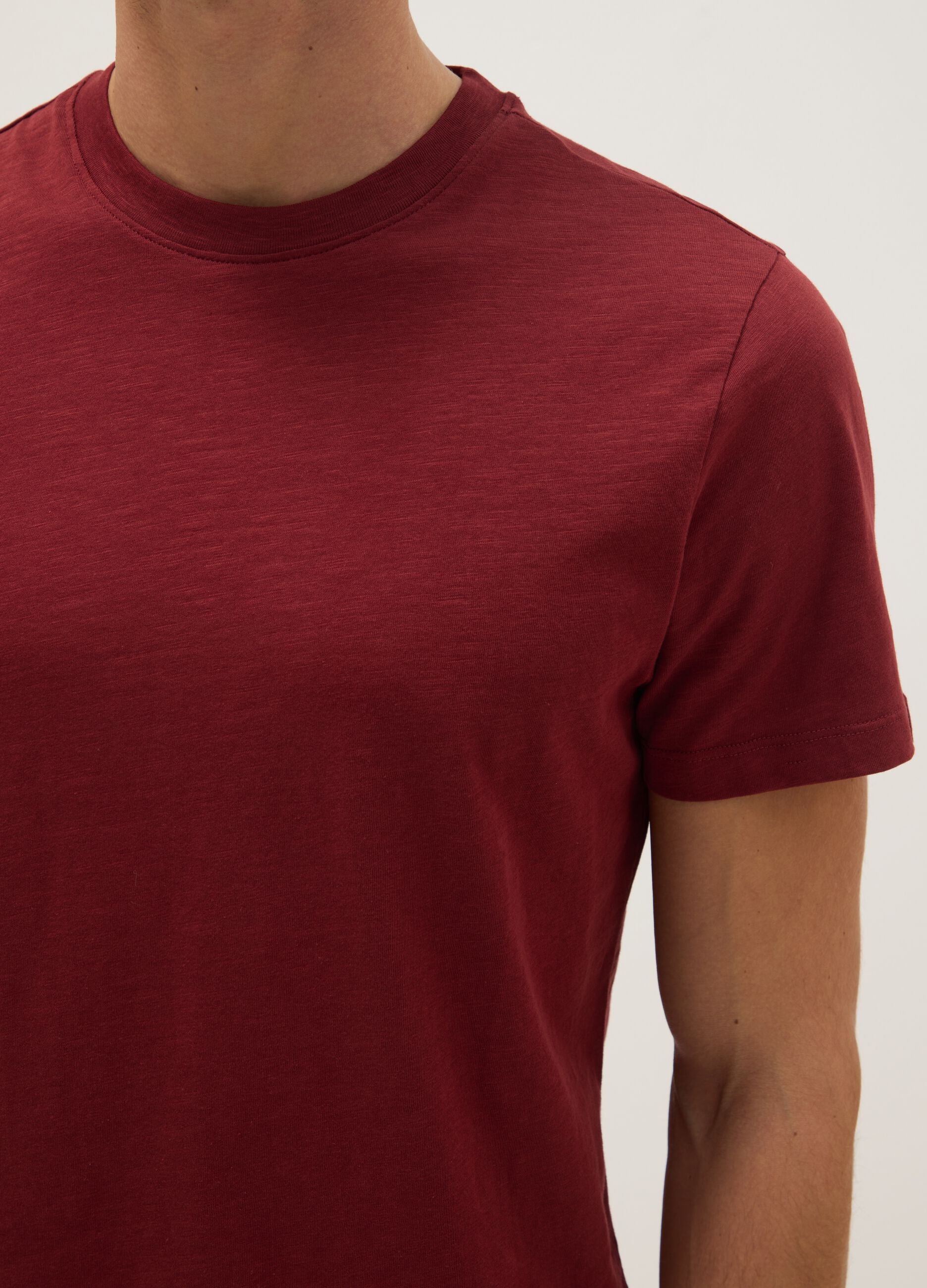 Red pure cotton regular fit t-shirt