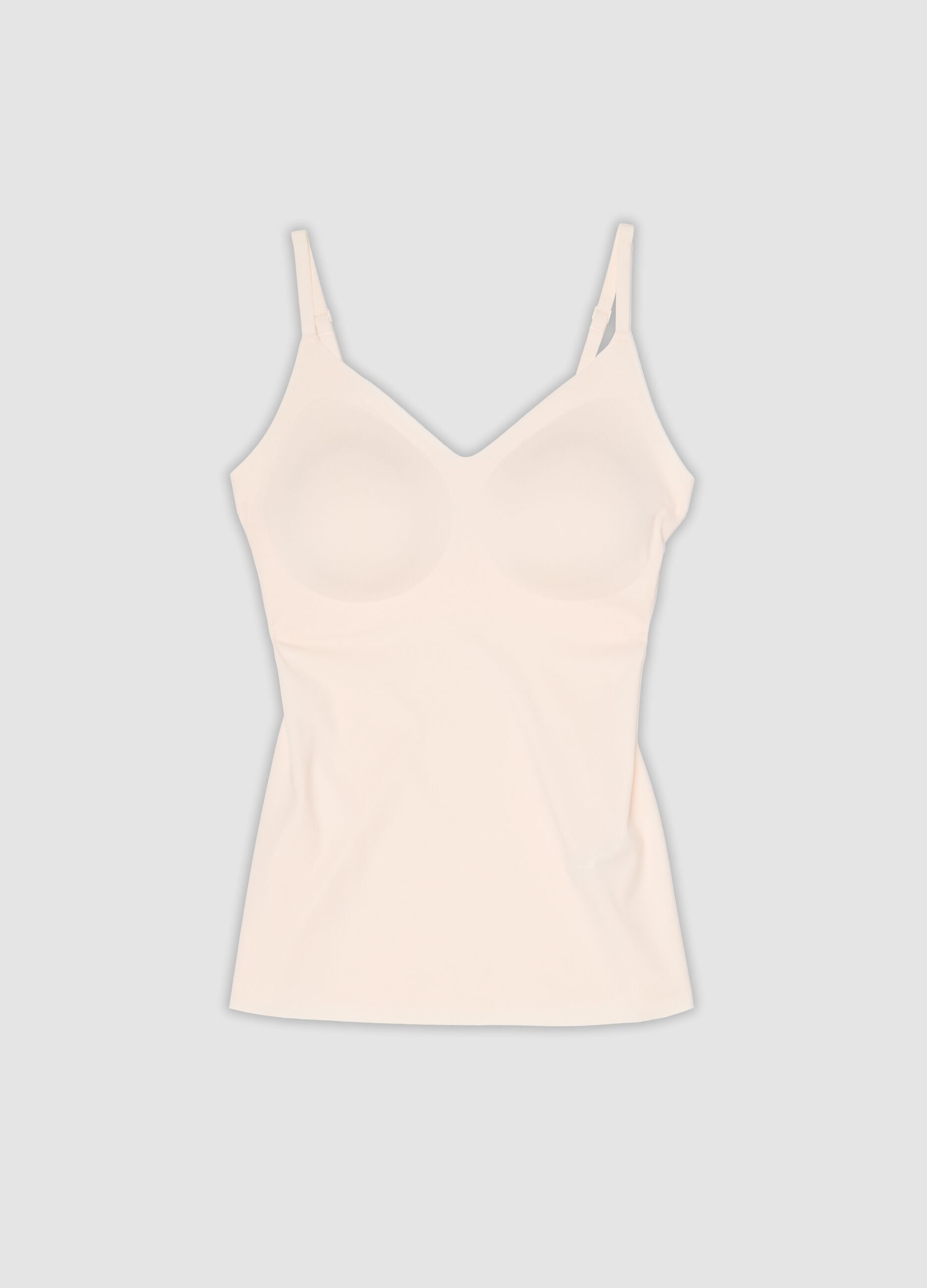 Pink stretch V-neck camisole