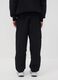 Black sporty cargo trousers with drawstring_2