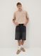 Beige pure cotton T-shirt with chest pocket, regular fit_1