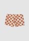 Brown checked stretch fabric boxer swim shorts for baby boy_1