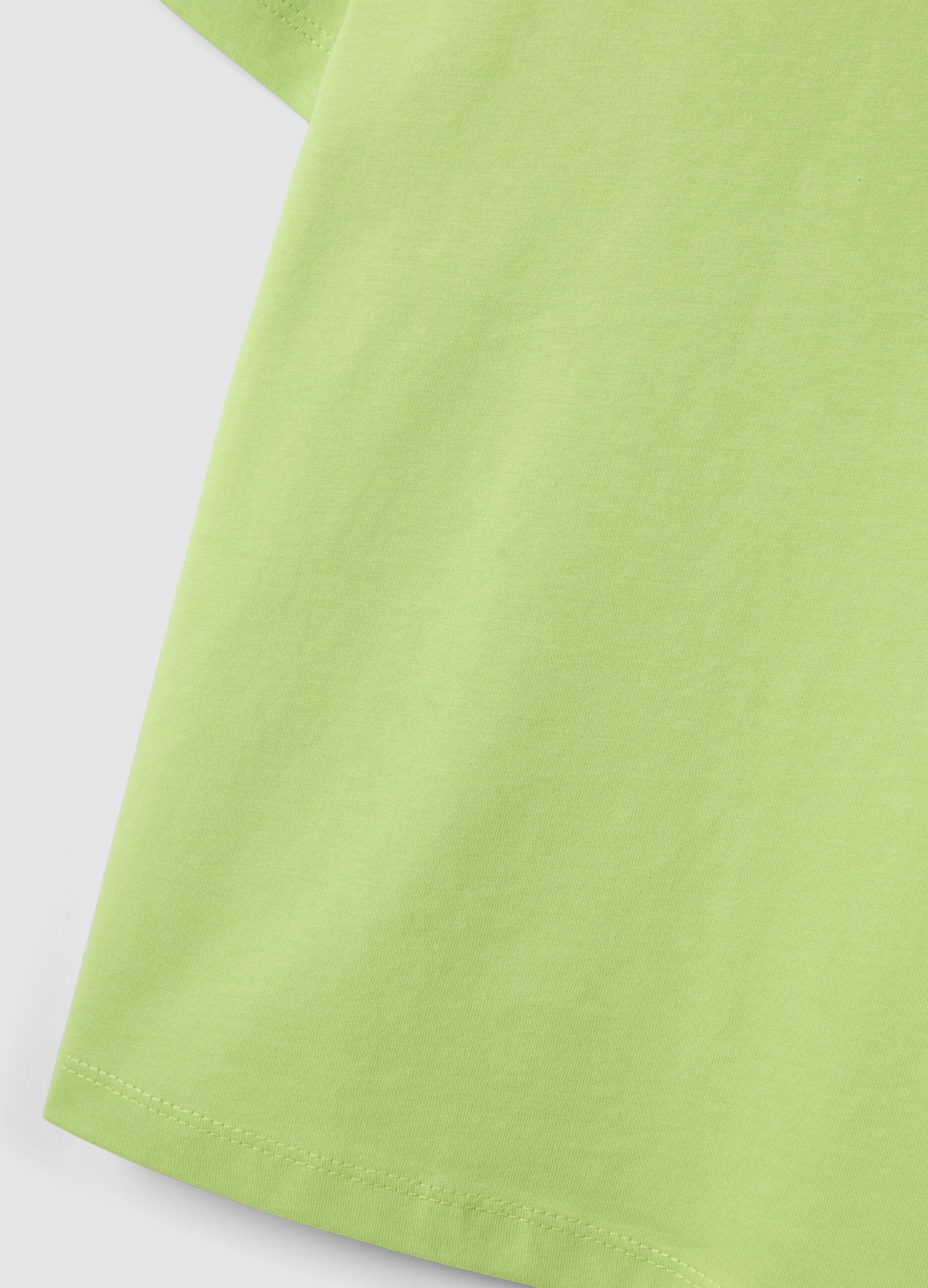 Kids&rsquo; green 100% cotton T-shirt, oversized fit