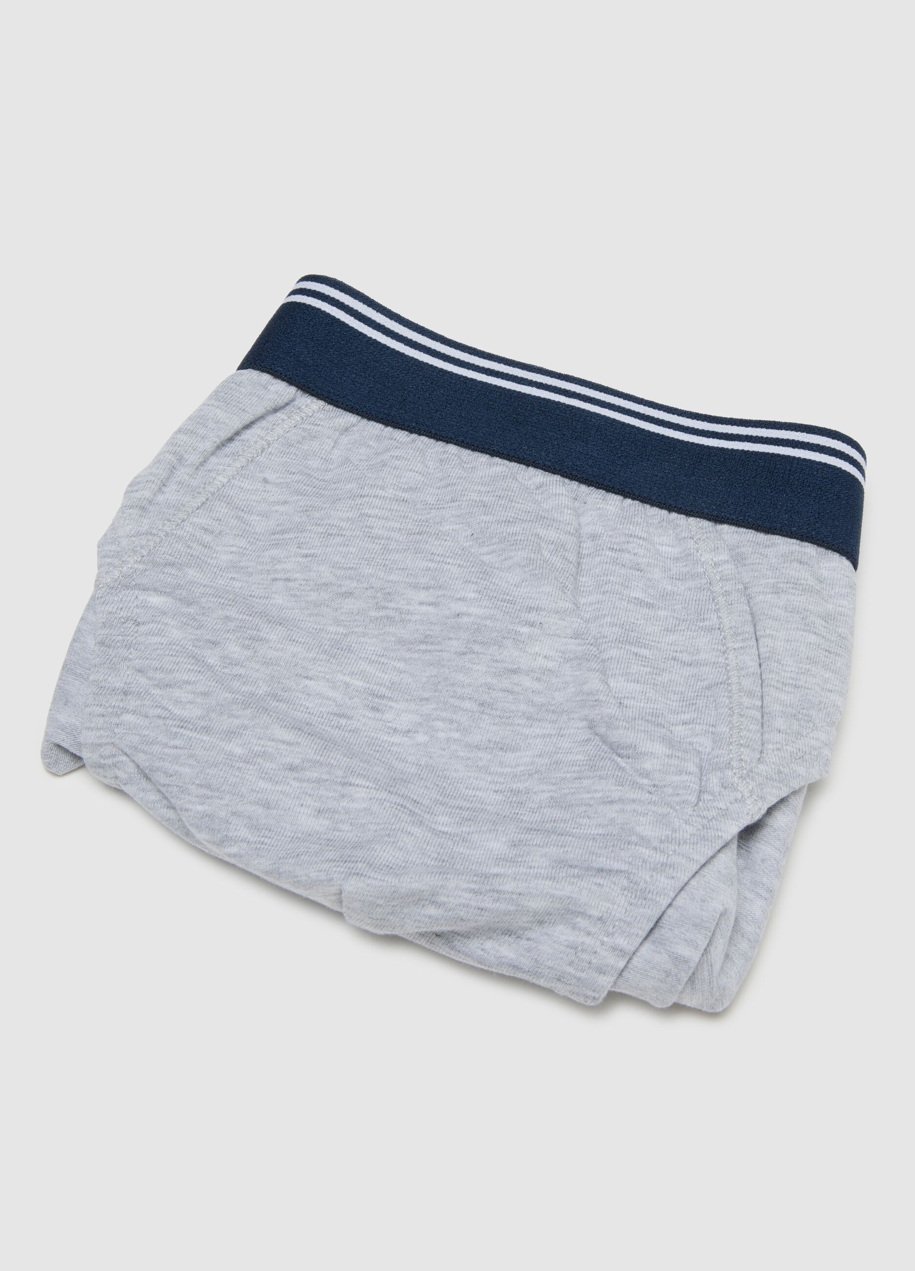 Boys' Grey Stretch Cotton Regular Fit Briefs