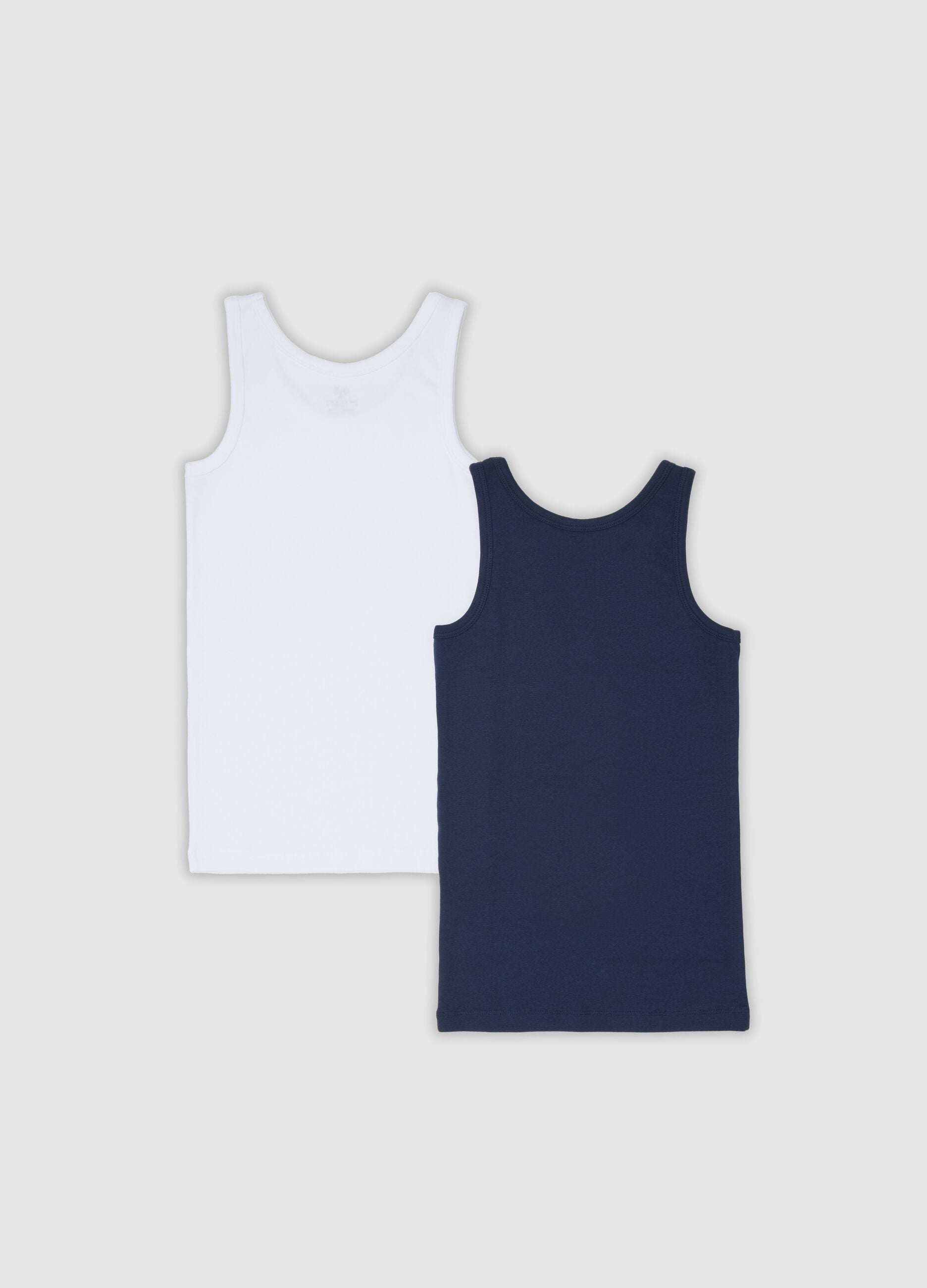 2-pack multicolour boys&rsquo; vests in pure organic cotton, regular fit