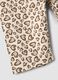 Beige organic cotton skinny cycling shorts with heart print for girls_3