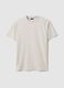 Beige crew neck pure cotton t-shirt regular fit_4