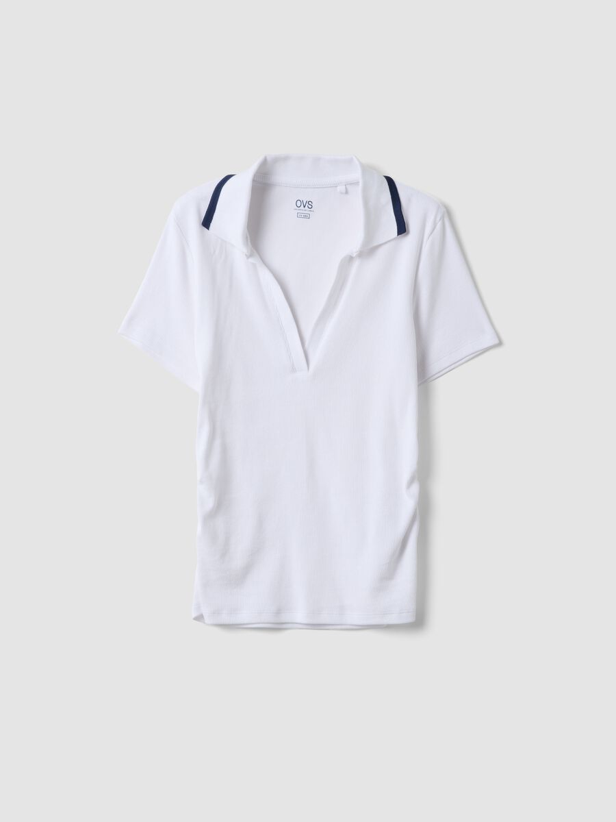 White regular-fit stretch cotton short-sleeve polo shirt_4