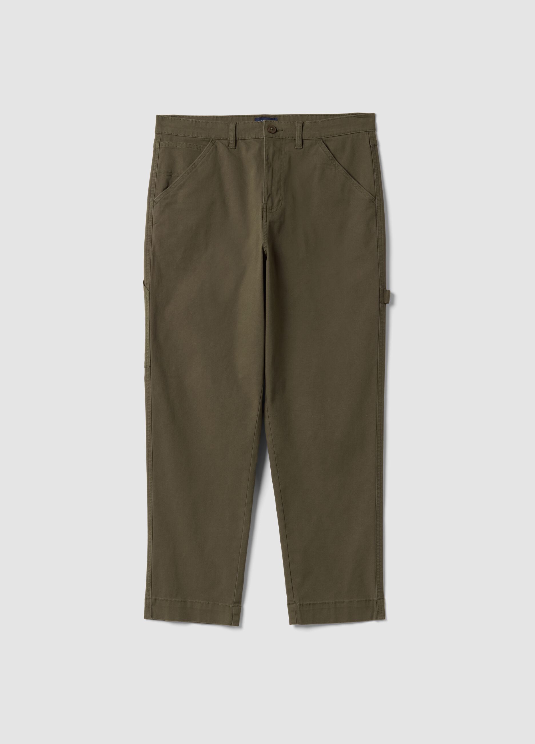 Slim Fit Green Stretch Cotton Chino Trousers