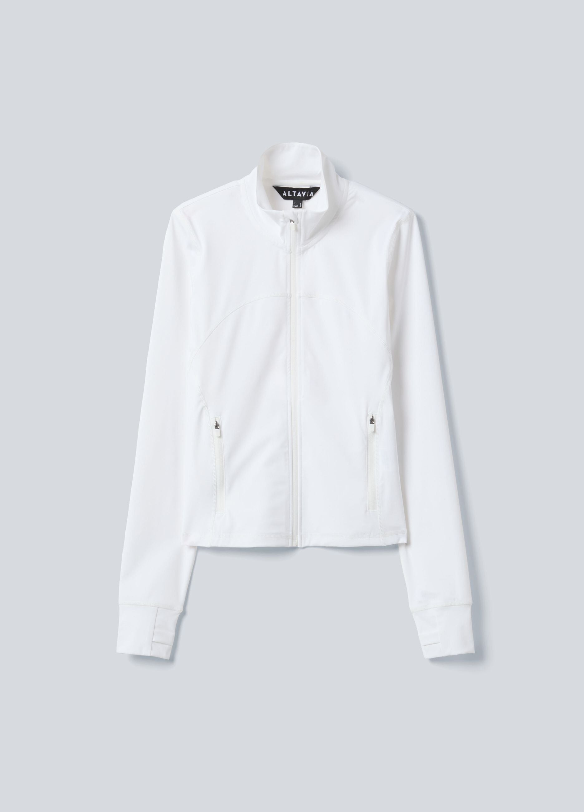 White ALTAVIA COURT full-zip sweatshirt in stretch technical fabric