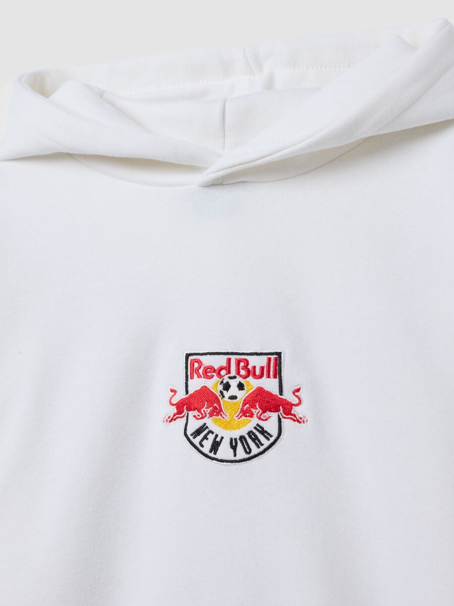 White cotton-blend hoodie with New York Red Bulls print_1