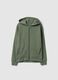 Green cotton hoodie for boys with oversized fit and zip_3