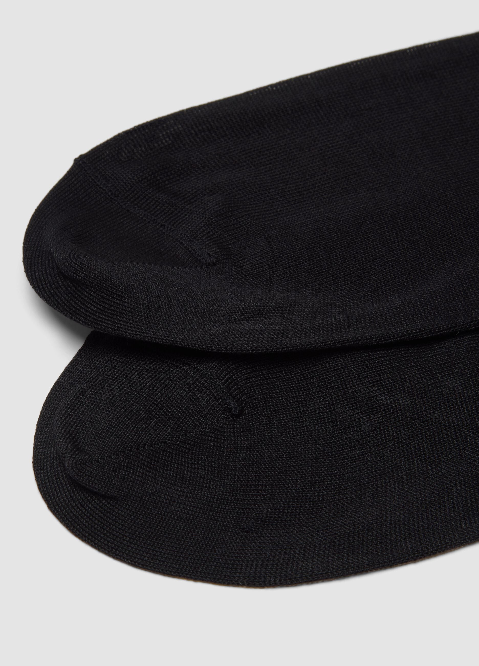 Black long socks in pure cotton