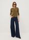 Green viscose-blend crew-neck cardigan, regular fit_1