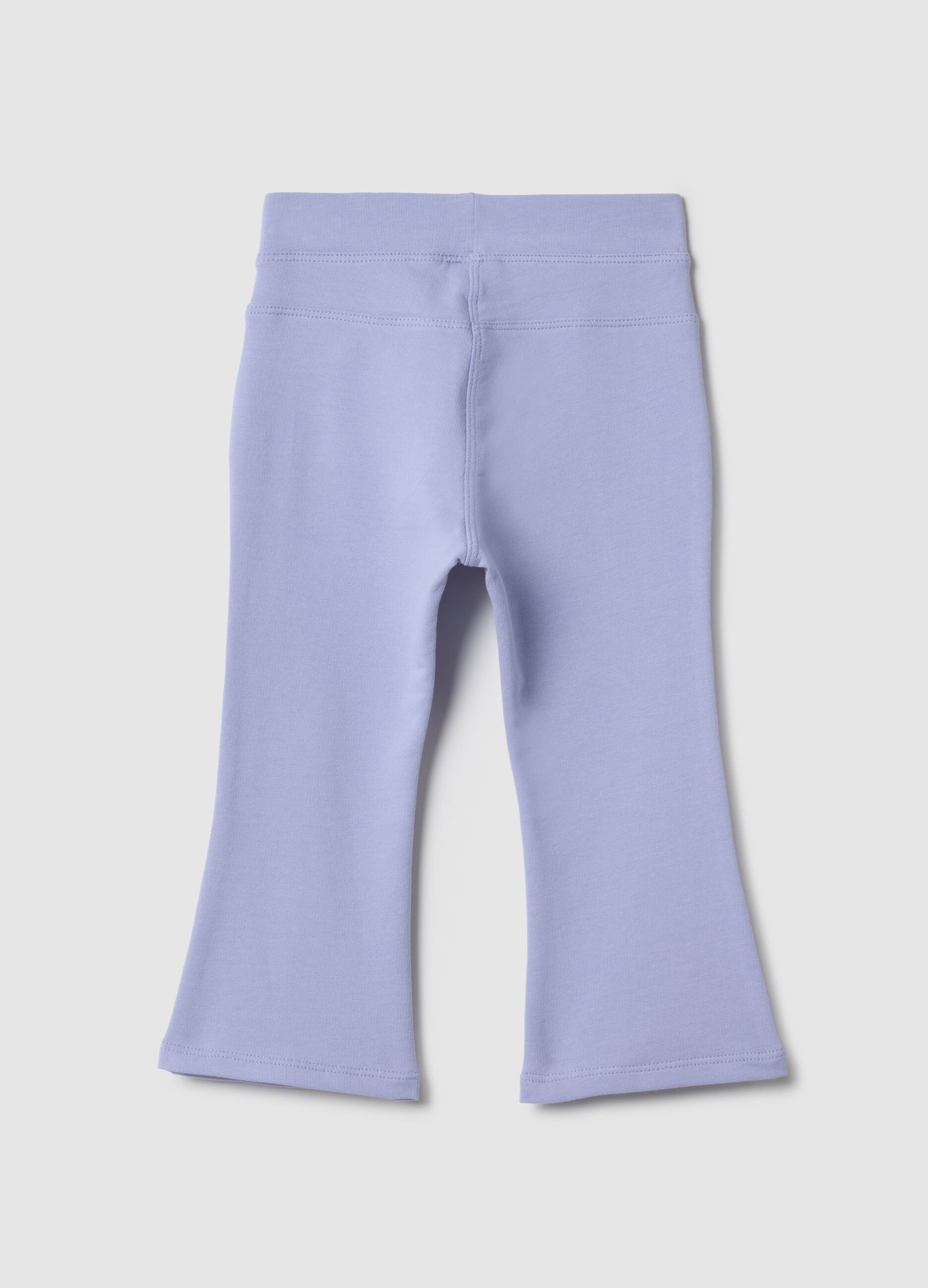 Slim fit violet stretch cotton trousers for girls