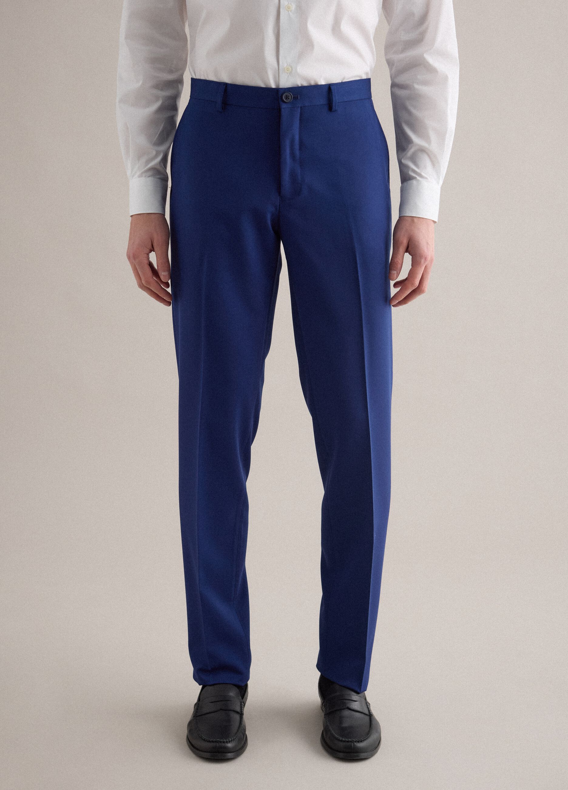 Elegant blue slim fit trousers