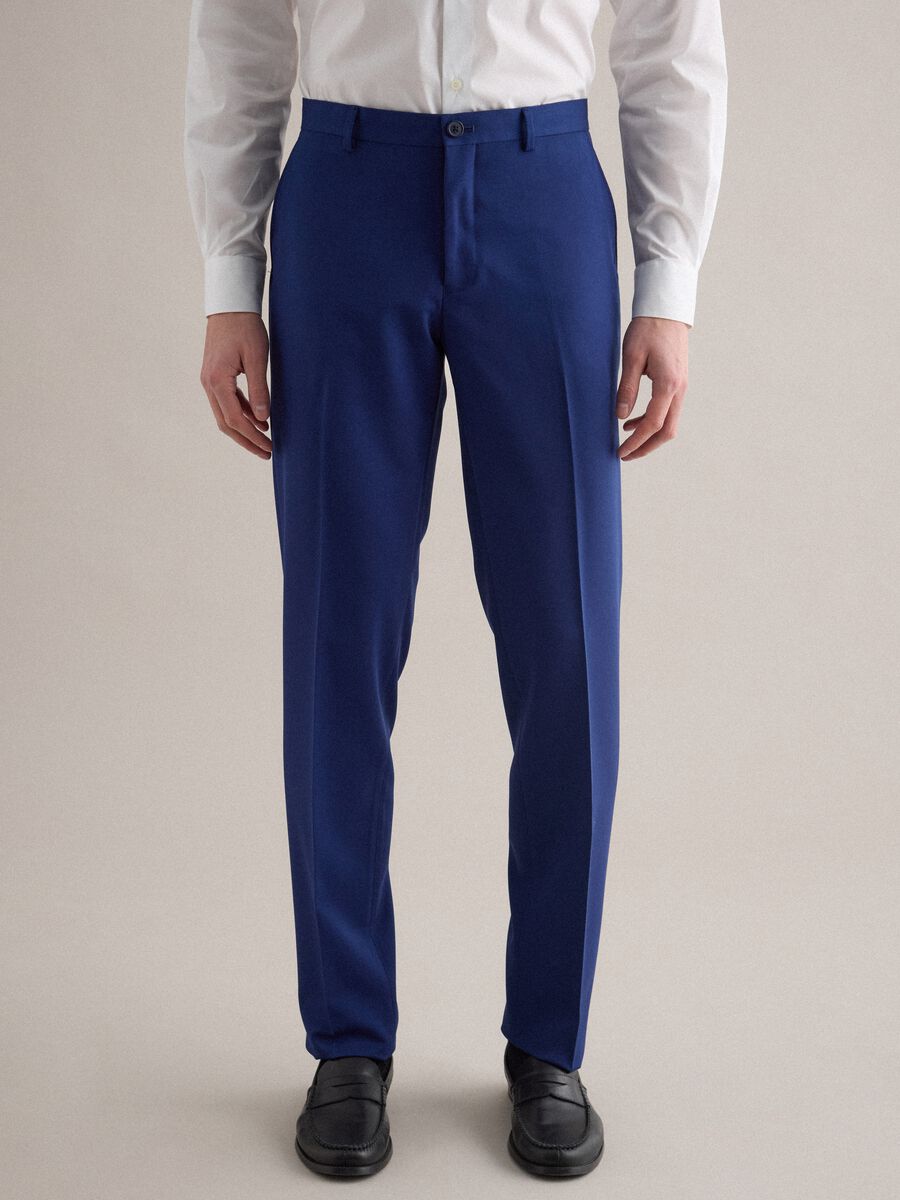 Elegant blue slim fit trousers_1