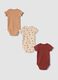 3-pack beige and red organic cotton crew-neck bodysuits_1