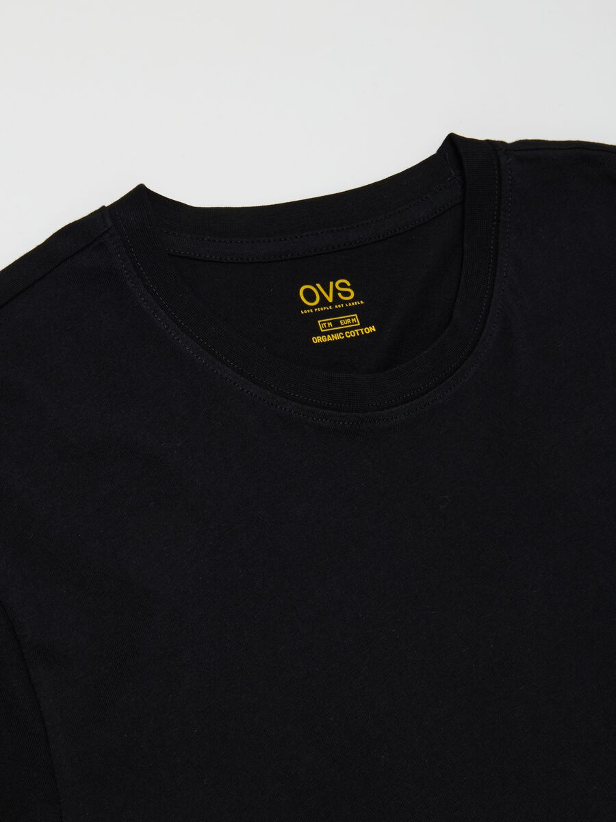 Men's black pure cotton t-shirt_5