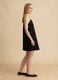 Black slip dress in cotton-linen blend_0