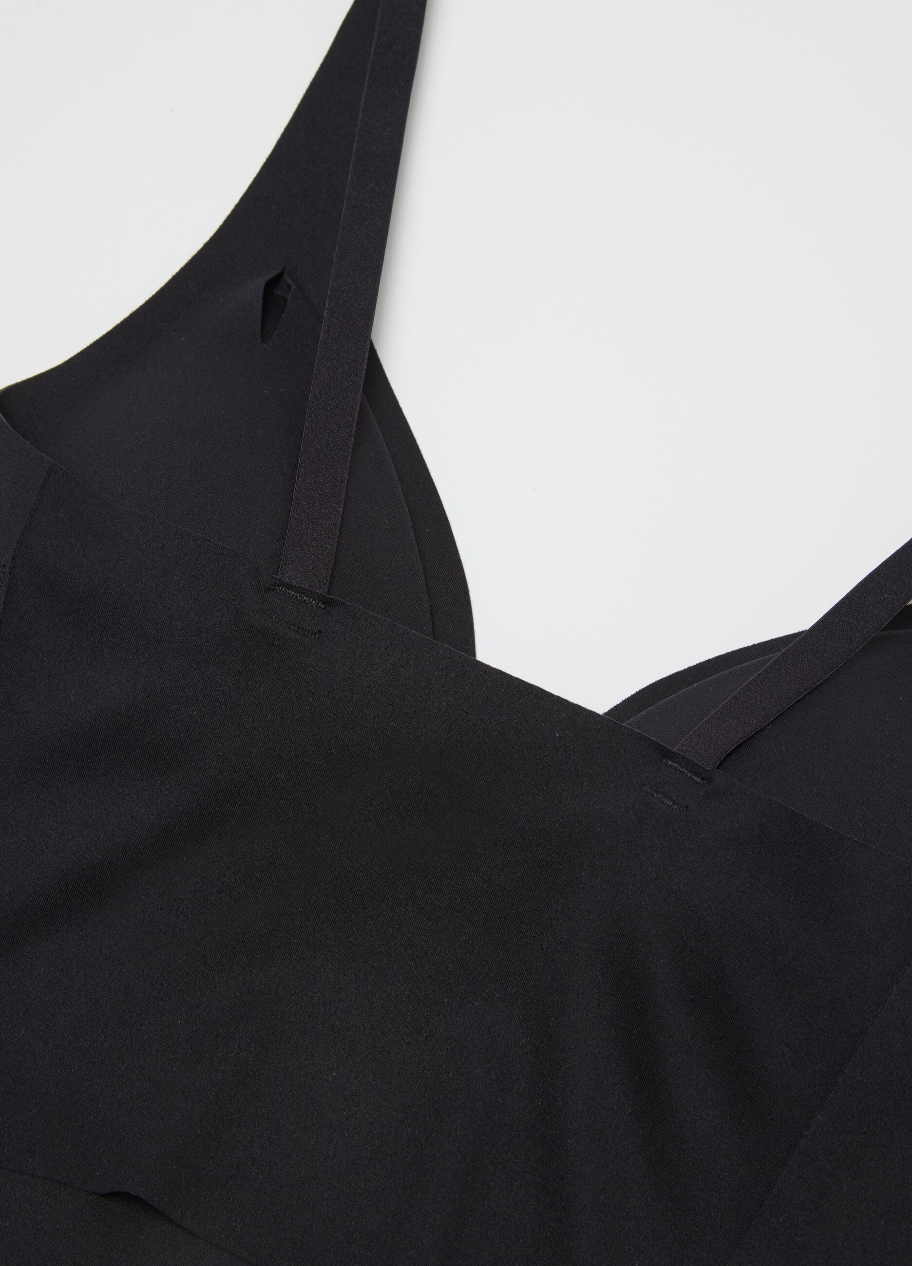 Black non-padded bra with adjustable straps