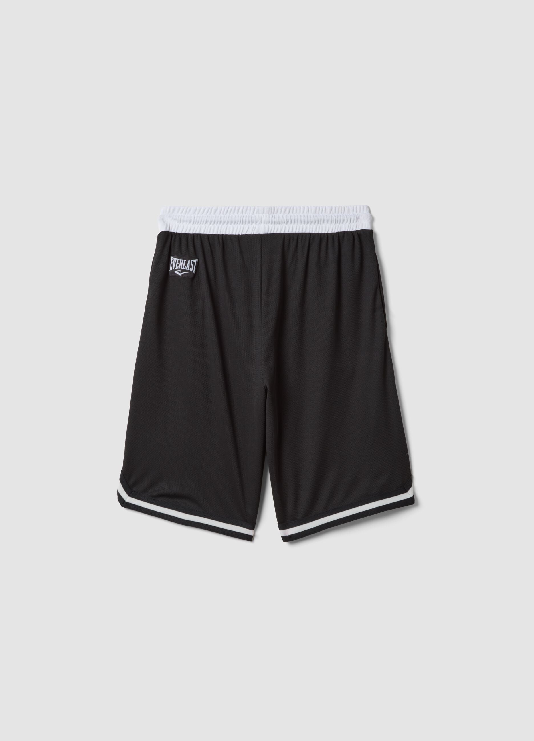 Black boys' shorts with elasticated waistband, comfort fit