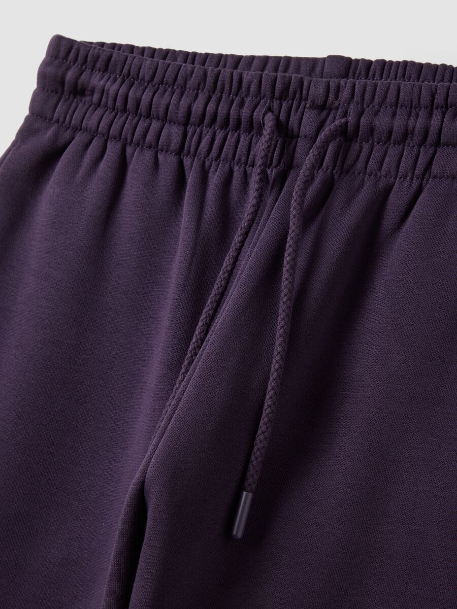 Pantaloni jogger viola in misto cotone con vita elasticizzata regular fit_6