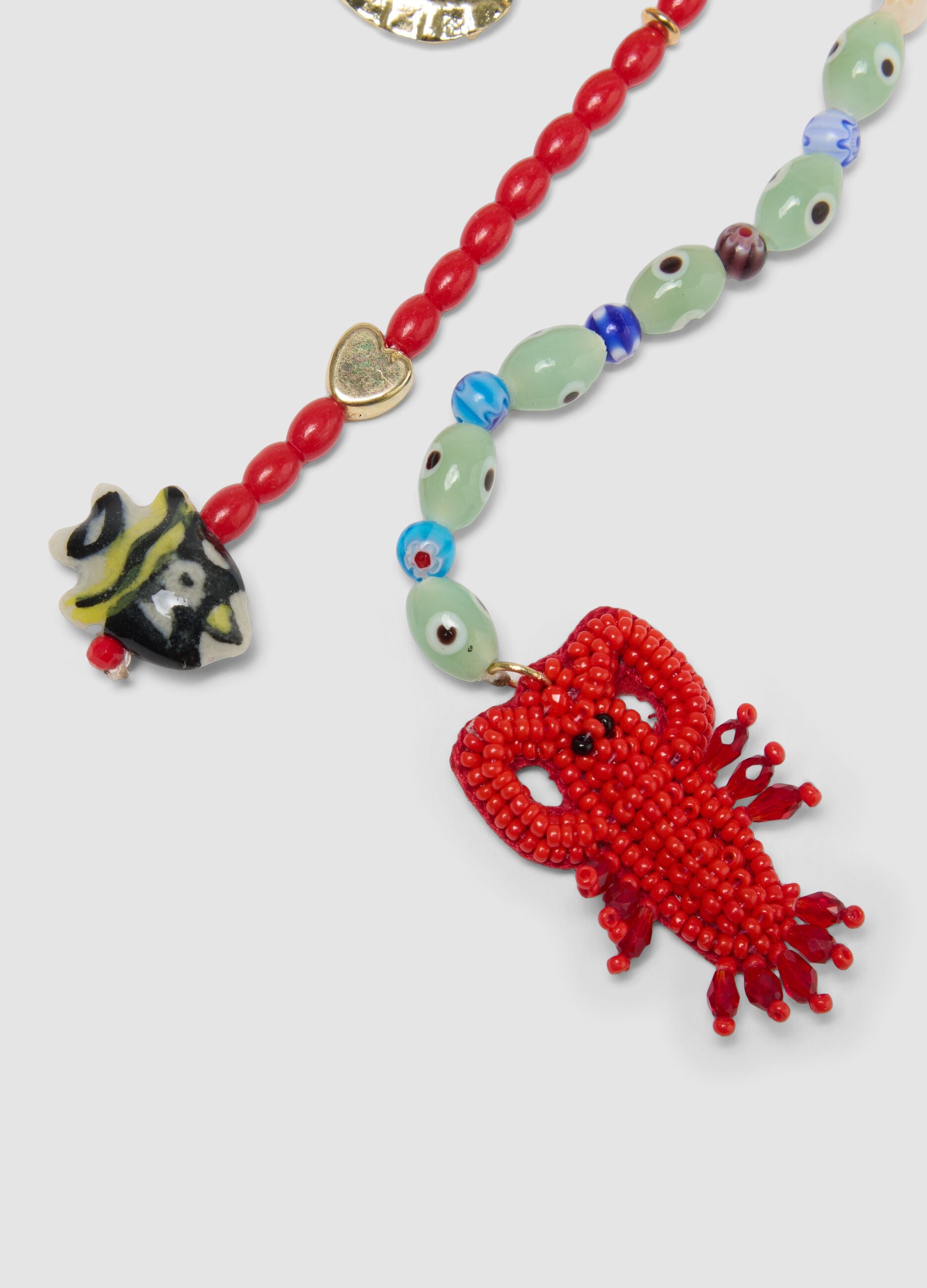 Multicolour keyring with decorative charms