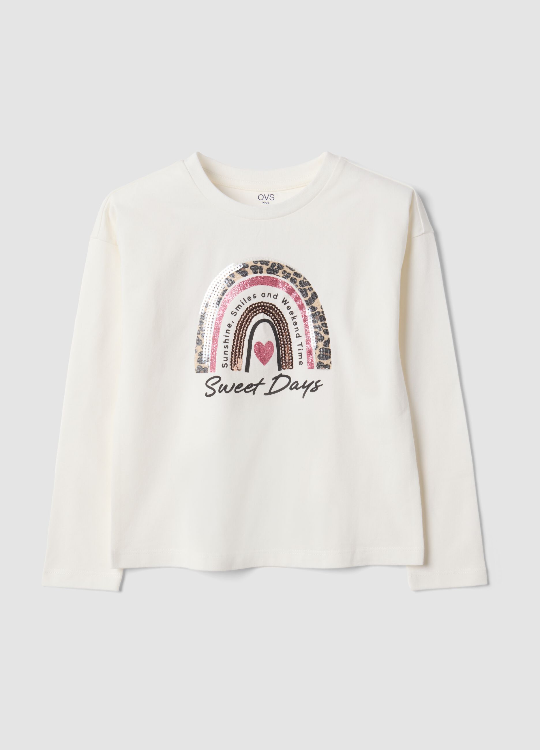 White stretch cotton crew-neck T-shirt