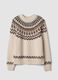 Beige Jacquard Jumper with High Neck_4