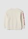 White 100% cotton crew-neck sweatshirt with racing print, oversized fit_1