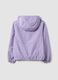 Purple rain jacket with hood and zip for girls_5