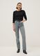 Black regular-fit cotton and viscose blend sweater with knitted texture_1