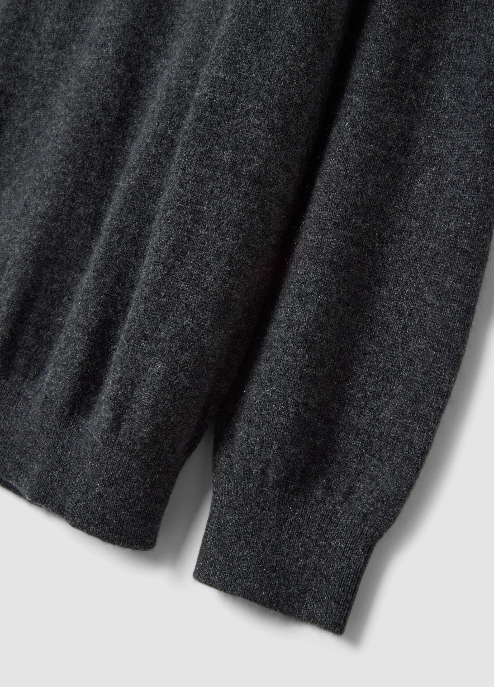 Grey pure cashmere roll-neck jumper, regular fit