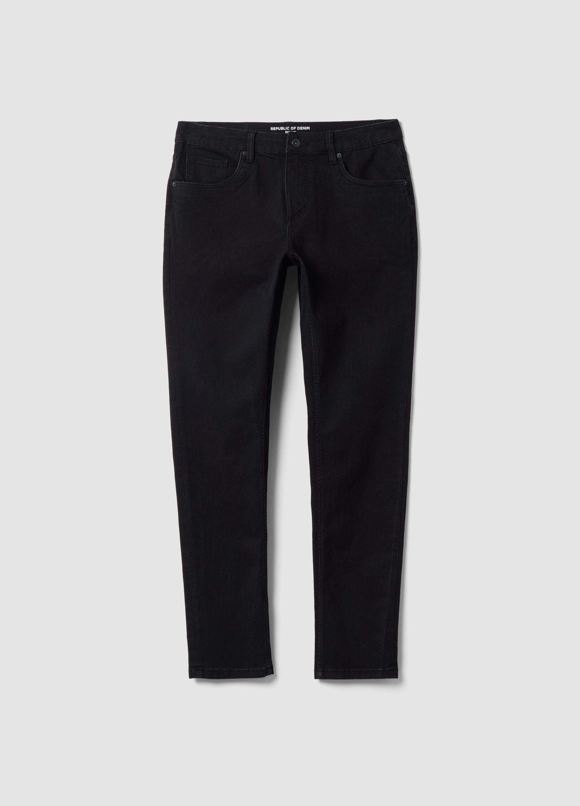 Jeans denim neri skinny fit in cotone elasticizzato