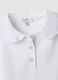 White short-sleeve stretch-cotton polo with ruffled collar_2