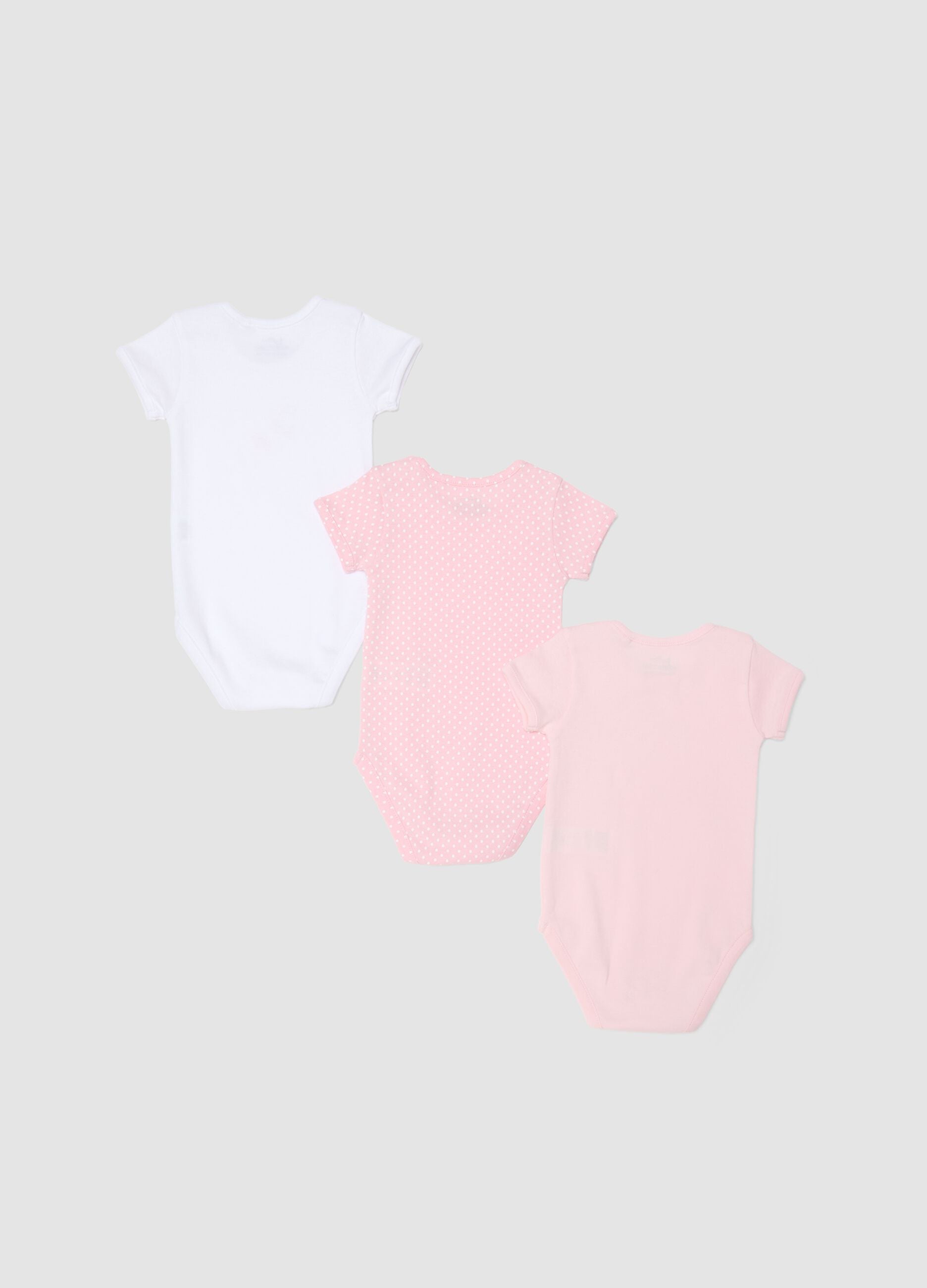 Multicolour pure cotton baby bodysuits tripack