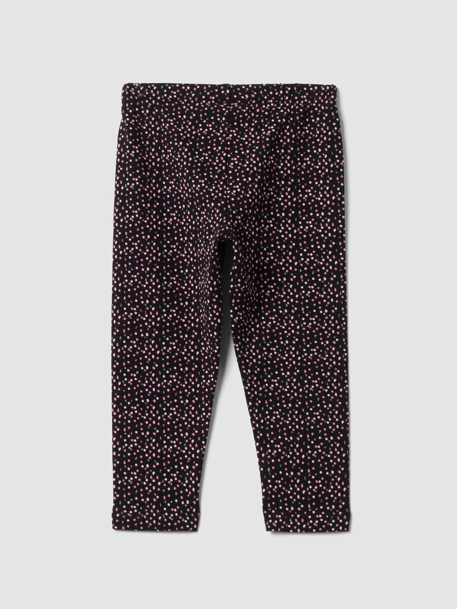 Girls&rsquo; black slim-fit leggings in stretchy organic cotton_1