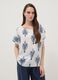 White pure viscose blouse with blue print, regular fit_2