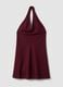 Burgundy viscose-linen blend mini dress, regular fit_5