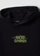 Black oversized pure cotton gaming hoodie for boys_4