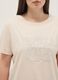 Beige pure cotton regular fit T-shirt with print_3