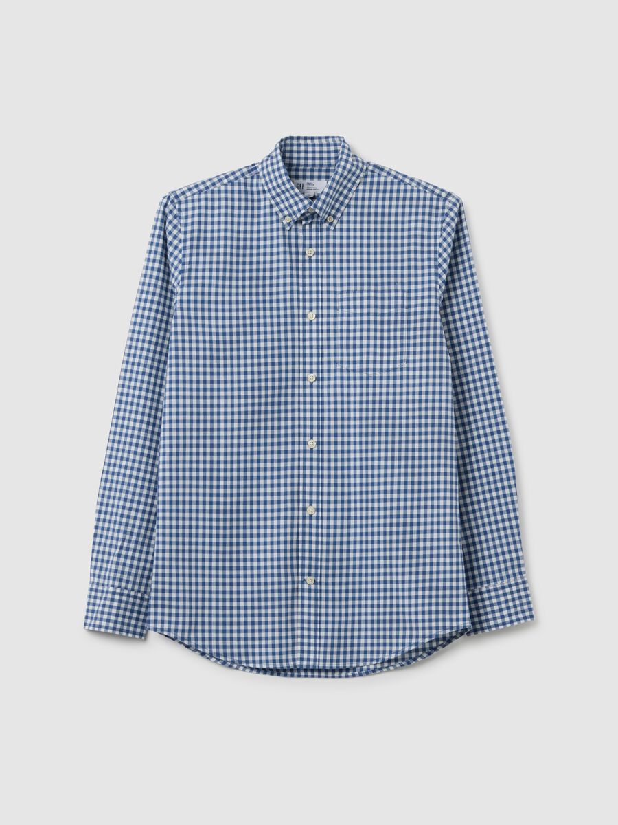 Slim-fit shirt in gingham poplin_1