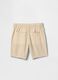 Beige linen and cotton shorts for children_2