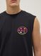 Black pure cotton regular-fit vest top with print_3