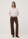 Brown straight-fit pure cotton jeans_0