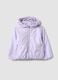 Purple padded hooded jacket with zip, regular fit for baby girl_0