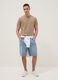 Beige short sleeve regular fit pure cotton t-shirt_1