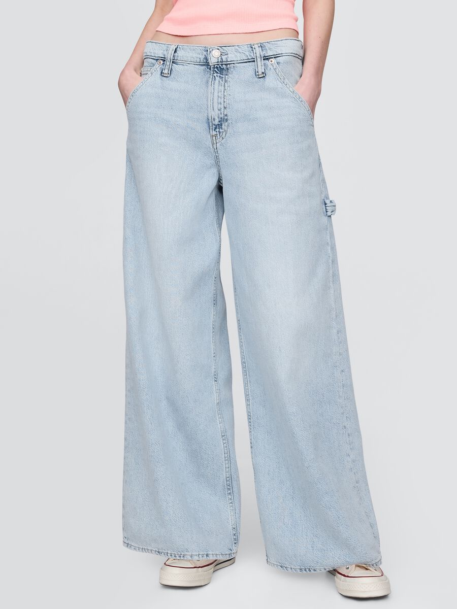 Wide Leg Jeans in Cotton and Lyocell Blend_1