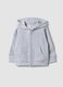 Grey organic cotton hooded sweatshirt, regular fit, for boys_0