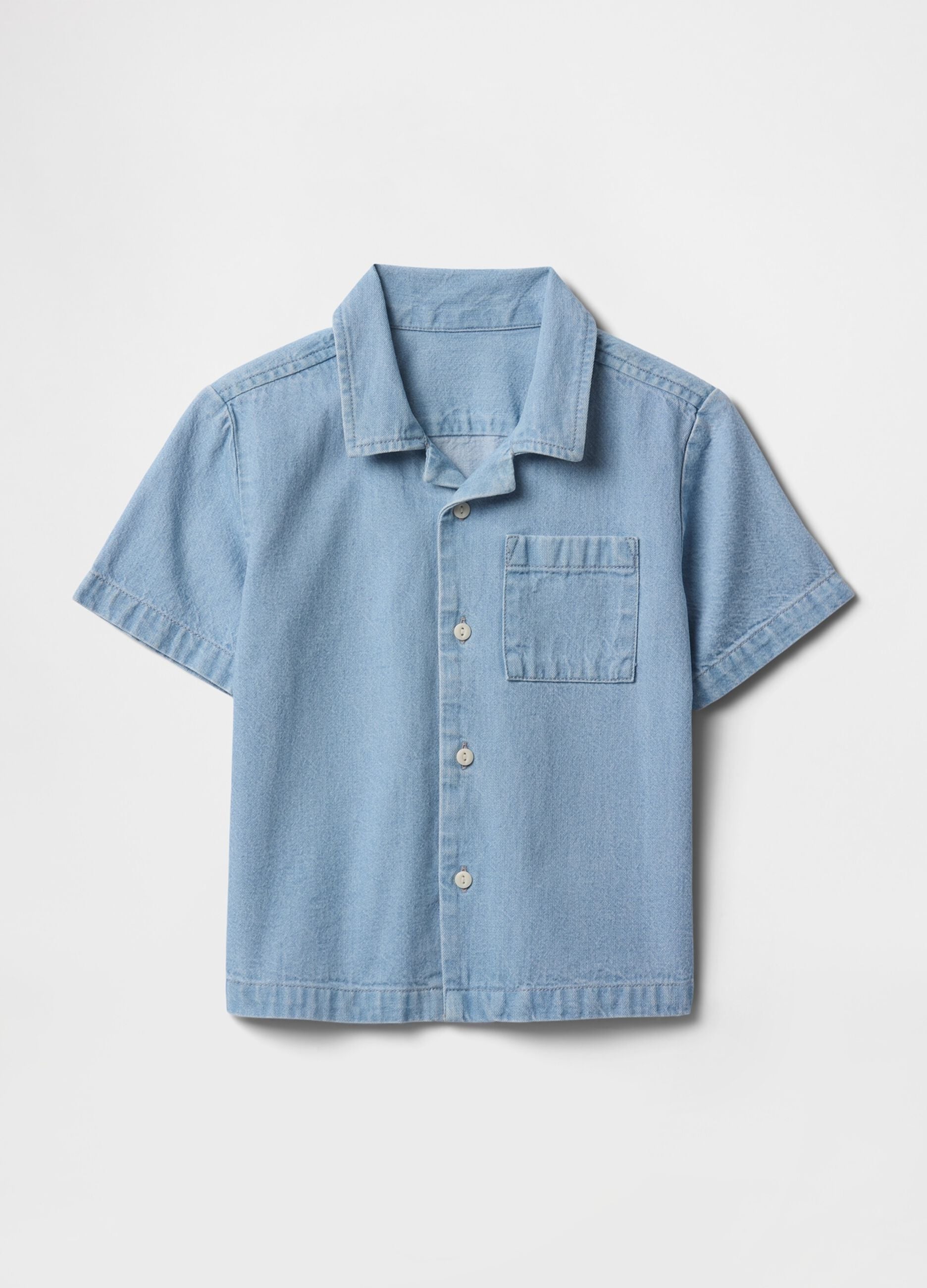 Children's short-sleeve denim shirt